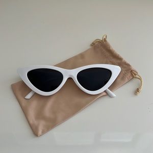 White cat eye sunglasses